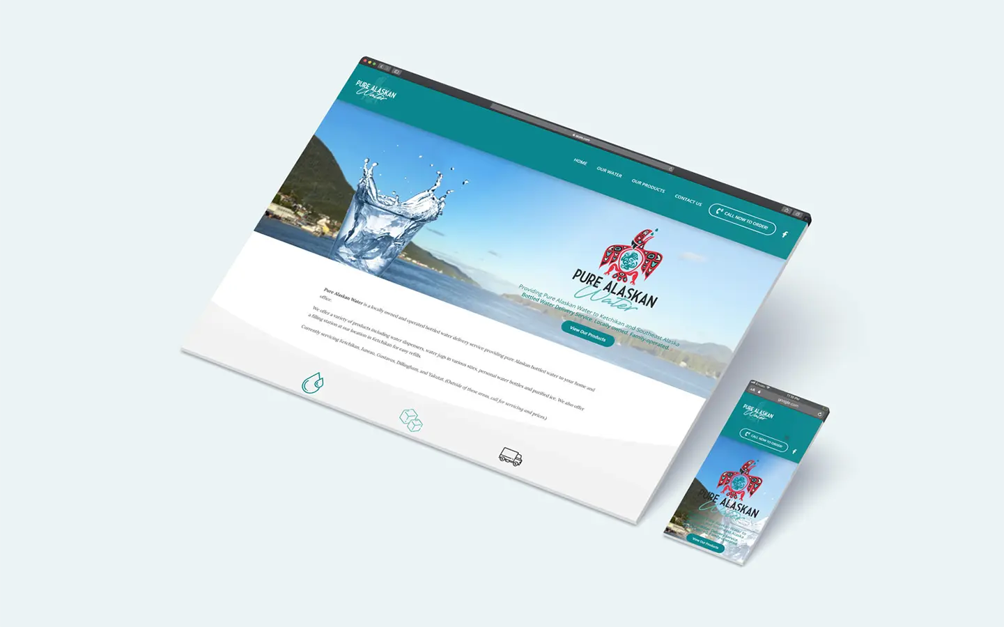 The pure Alaskan Water Website preview