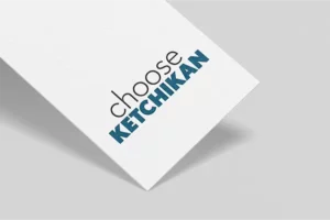 The Choose Ketchikan logo Printed in color on Cardstock.