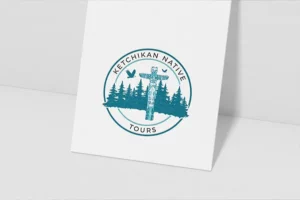 The Ketchikan Native Tours logo printed on cardstock.