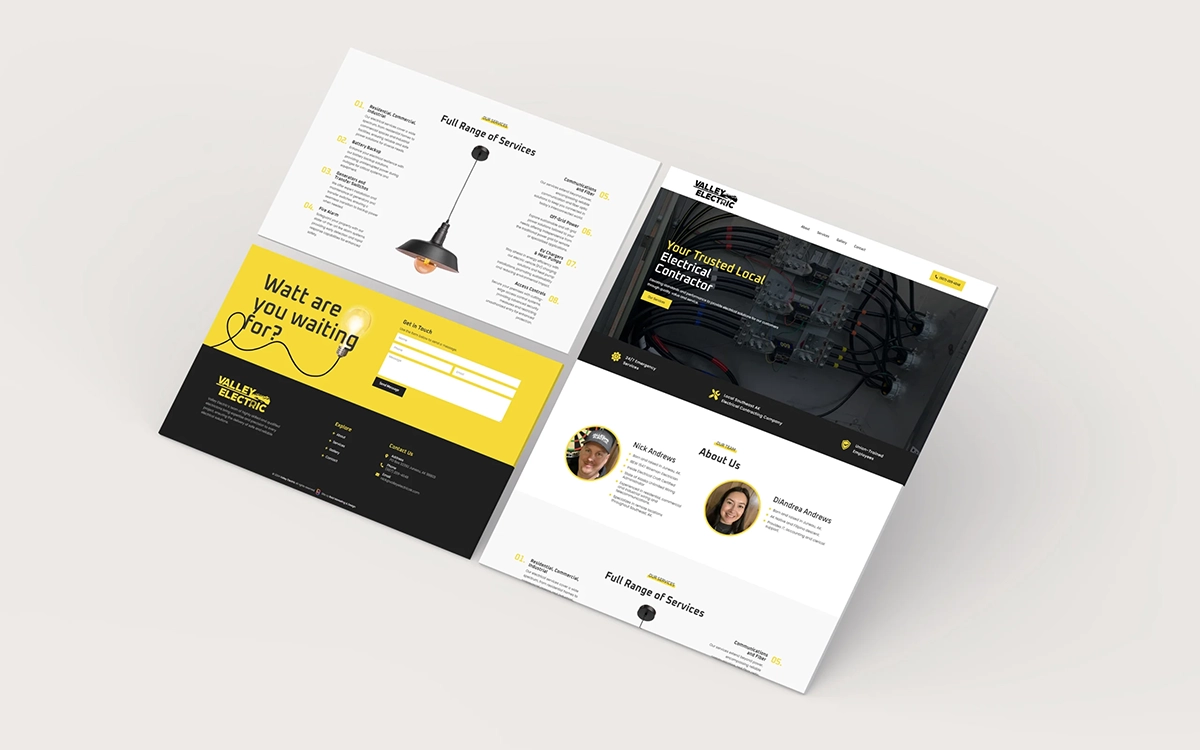 Valley Electric Website mock up