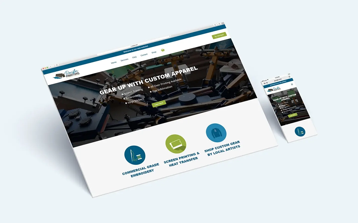 Pacific Printing website preview image